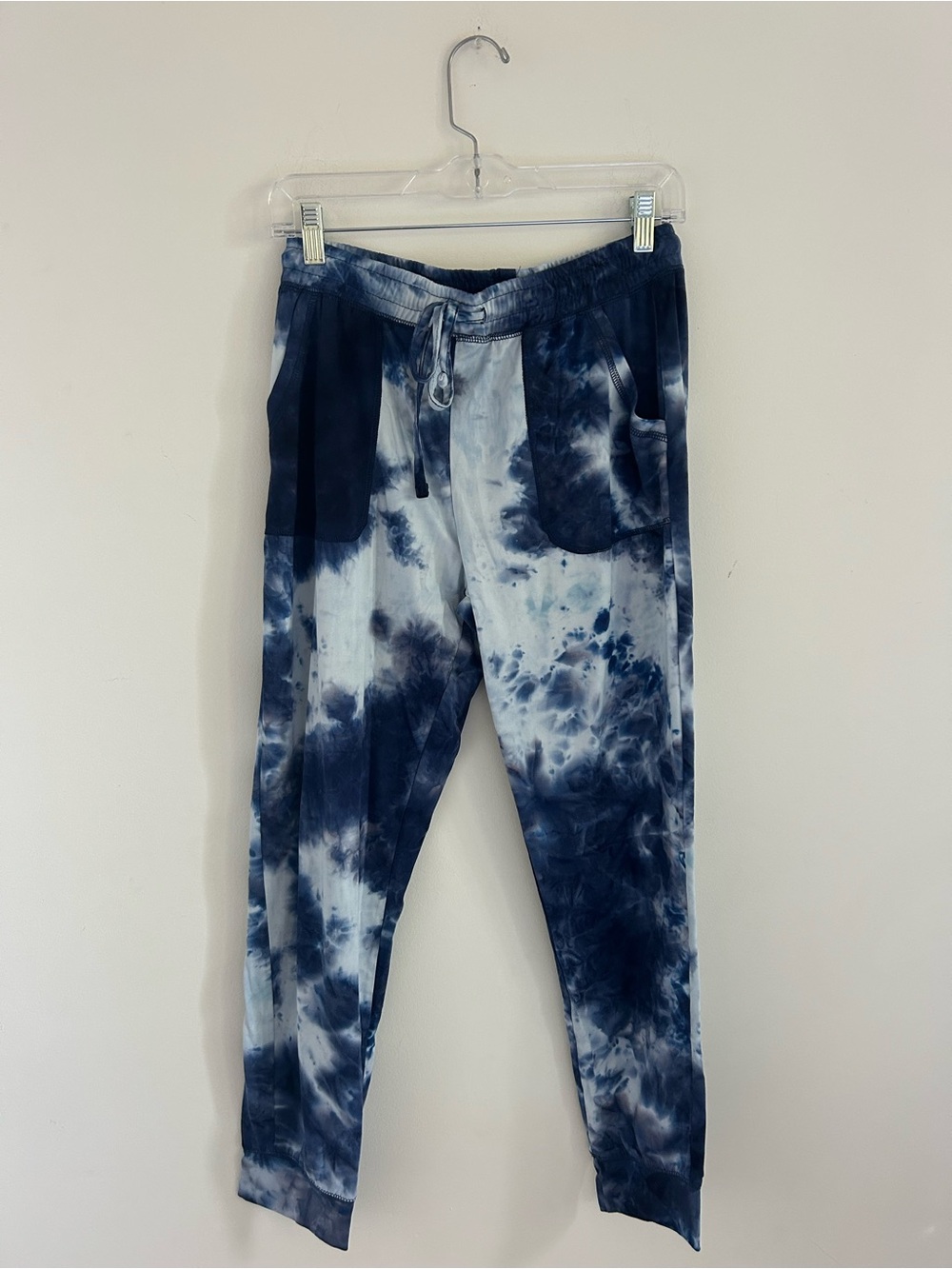 Trixxi Navy and White Tie-Dye Jogger Pants
